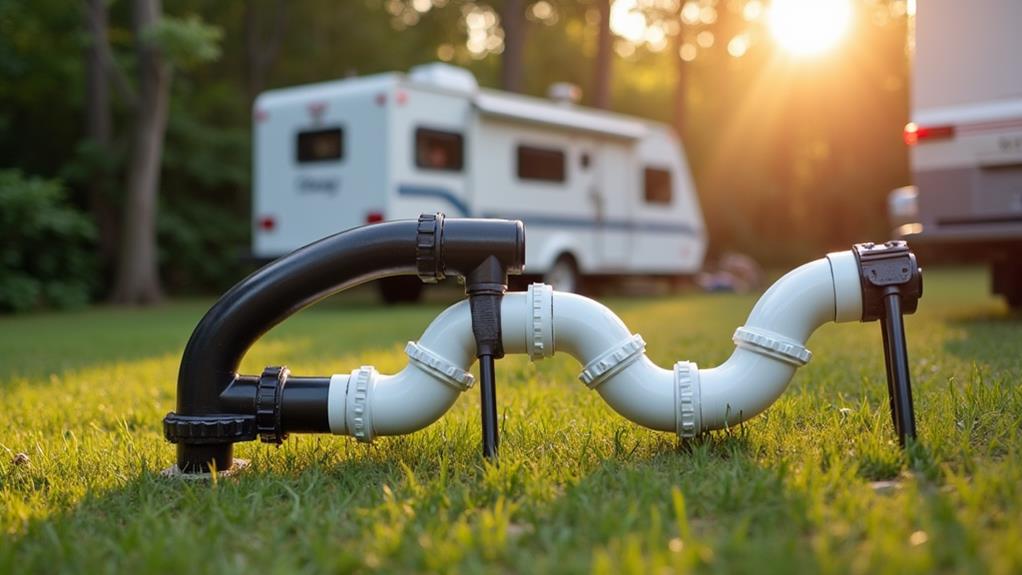 homemade rv sewer support