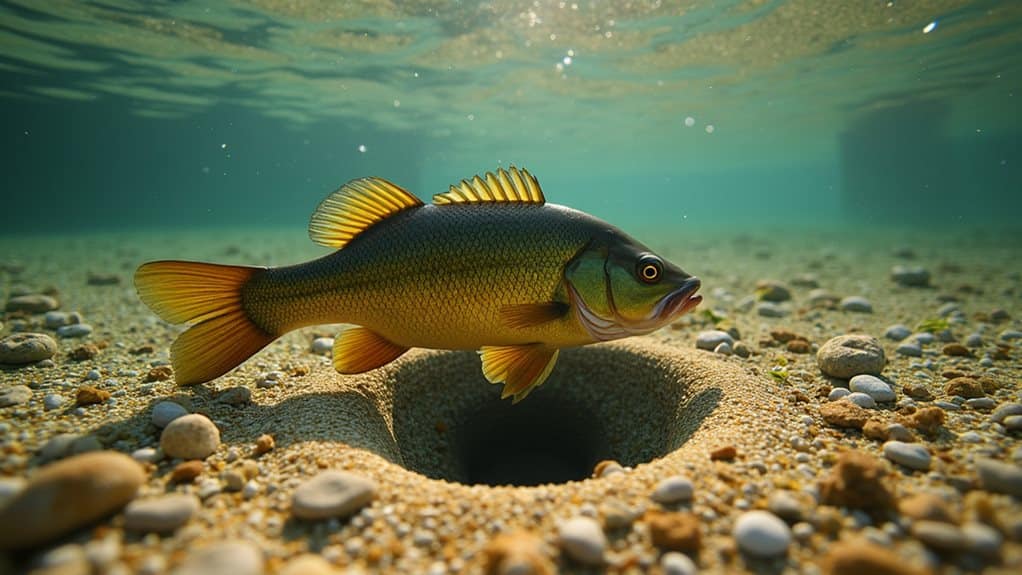 spawning depth influenced by temperature