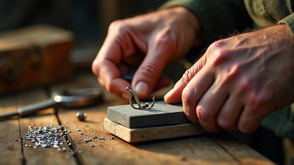 sharpen fish hooks effectively