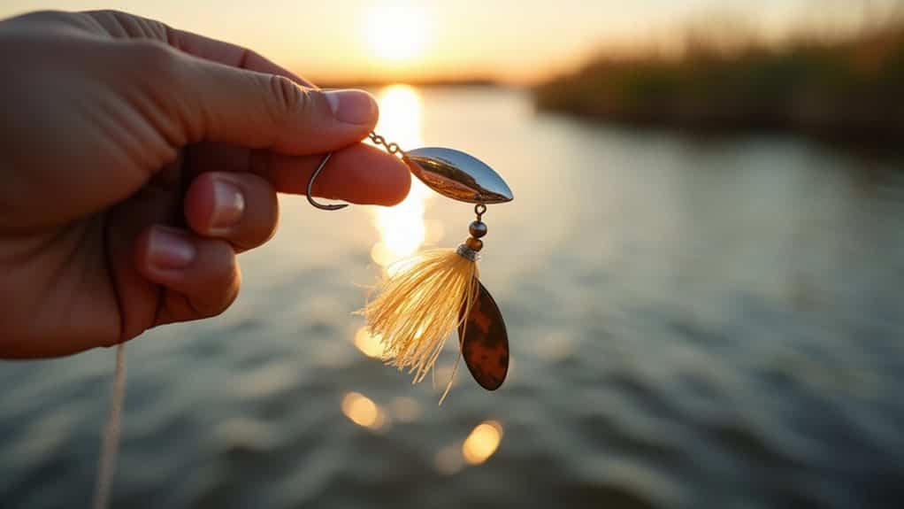 lure with rotating metal blade