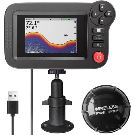 Handheld Fish Finder with Sonar and LCD