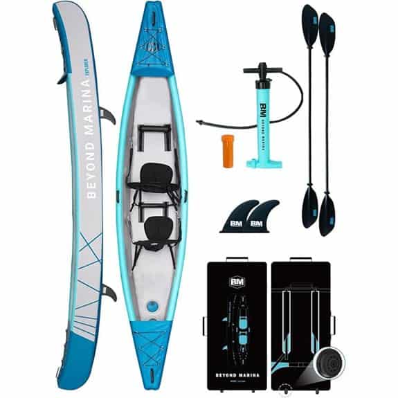 BEYOND MARINA Inflatable Kayak with Paddles & Accessories