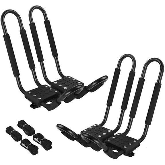 PIRIPARA Kayak Roof Rack J-Bar Carrier (4-Pack)