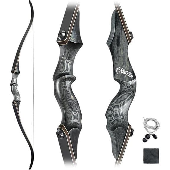 Obert Black Hunter Takedown Recurve Bow 60