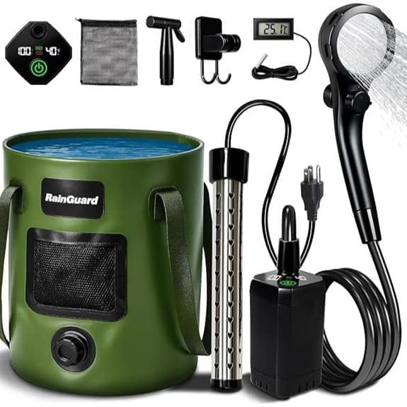 Motivekit Portable Camping Shower with Rechargeable Pump