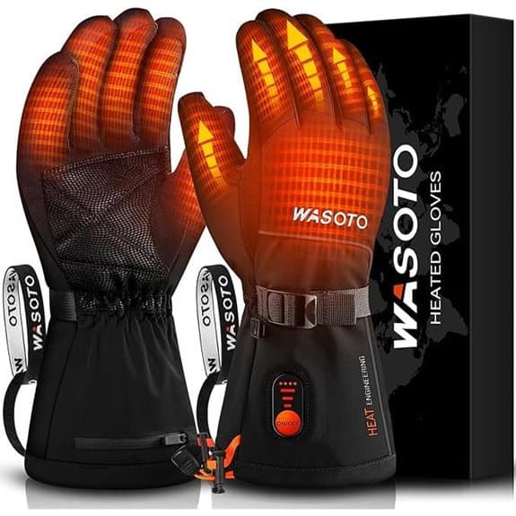 WASOTO Heated Gloves 7.4V Rechargeable Touchscreen Waterproof
