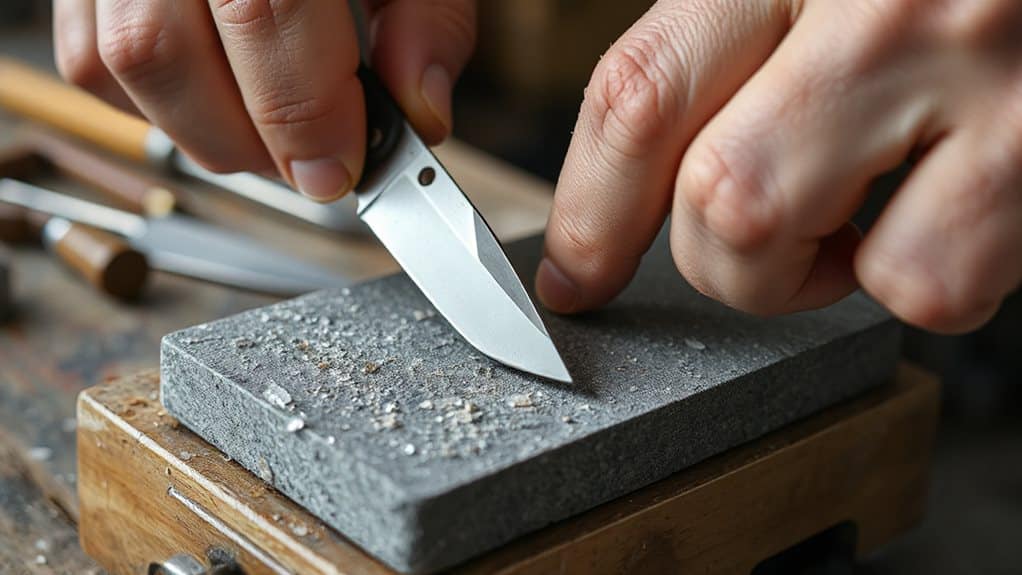 sharpening pocket knife stone