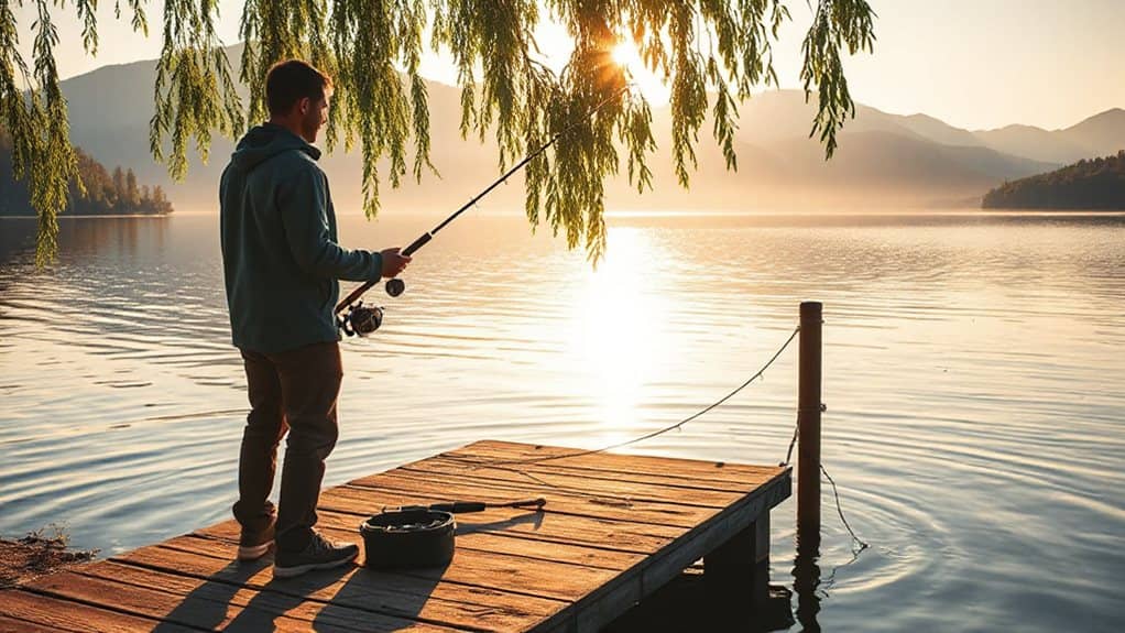 shoreline spin casting with fishfinder