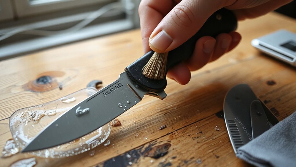 clean pocket knife without disassembly