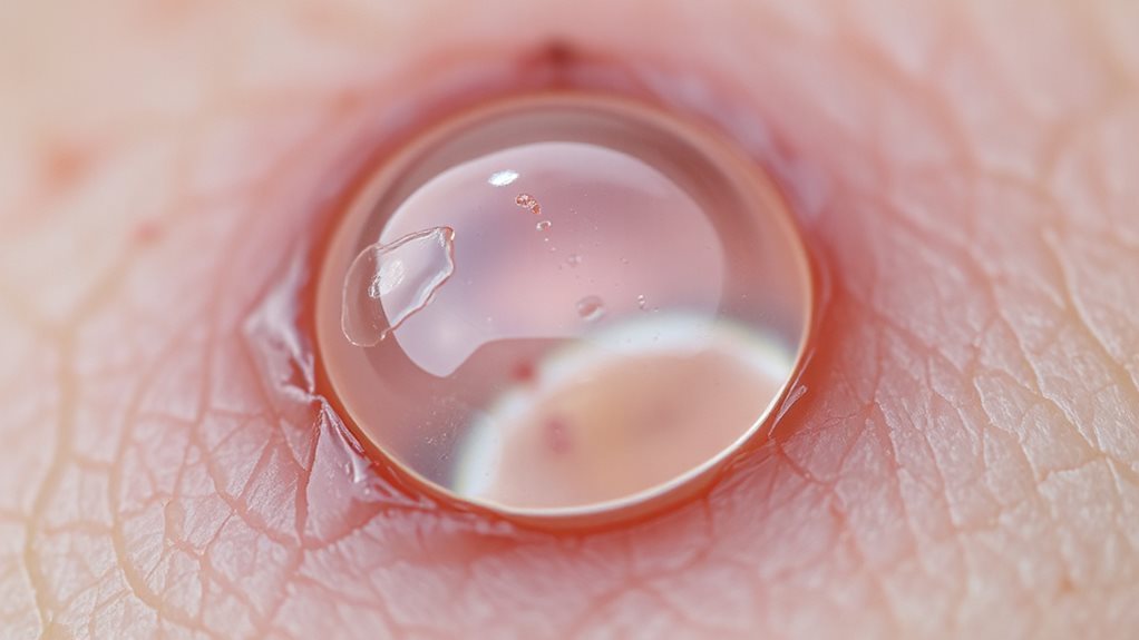 friction induced fluid filled skin separation