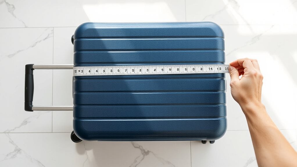 measure upright including wheels
