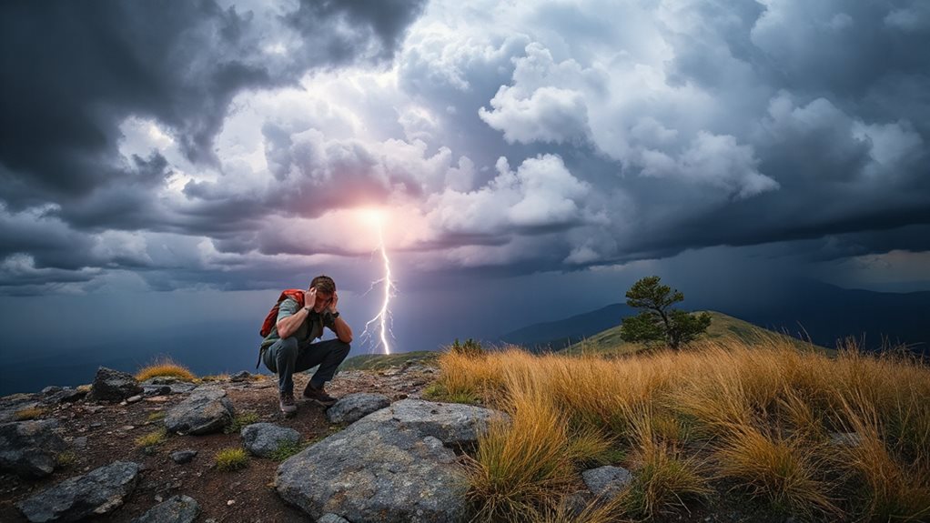 avoid lightning while outdoors