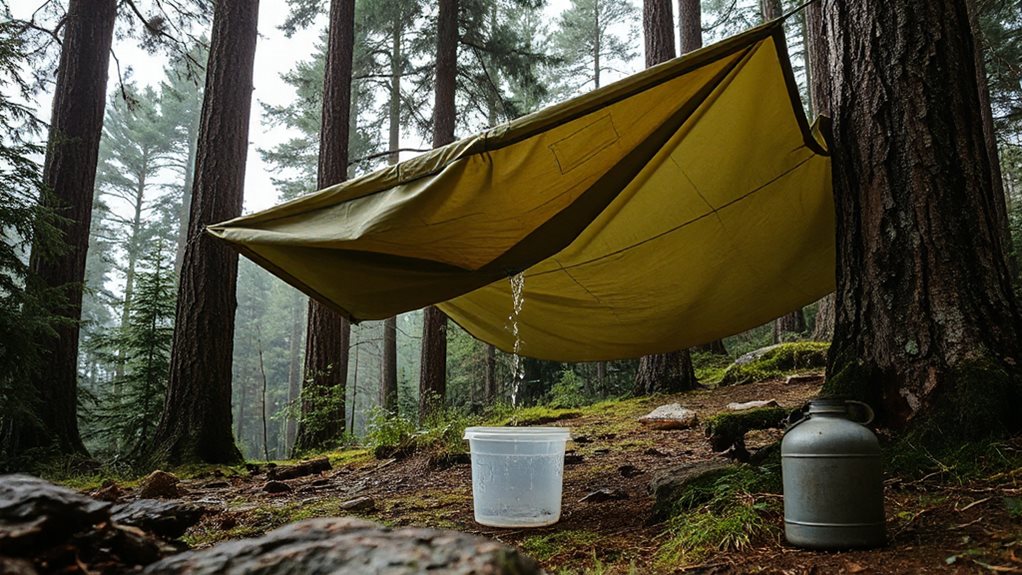 collect rainwater while camping
