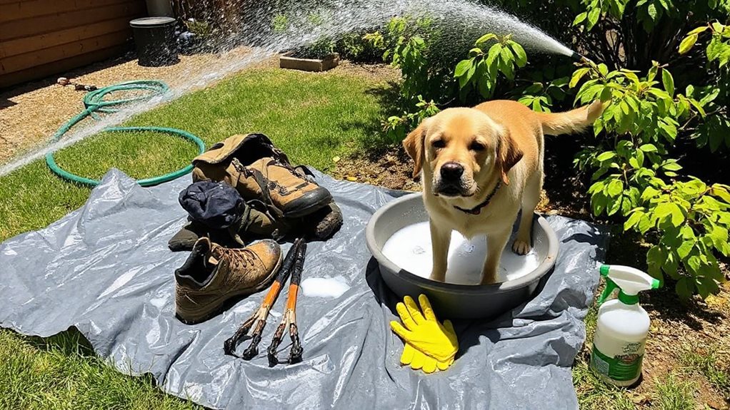 decontaminate gear and pets