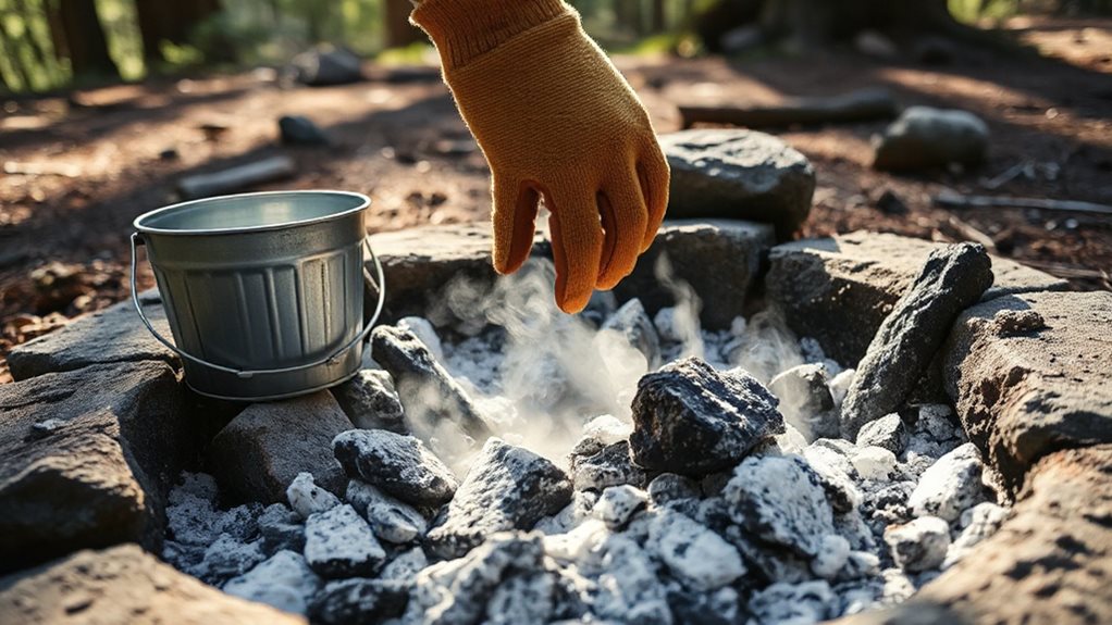 extinguish fire verify cool