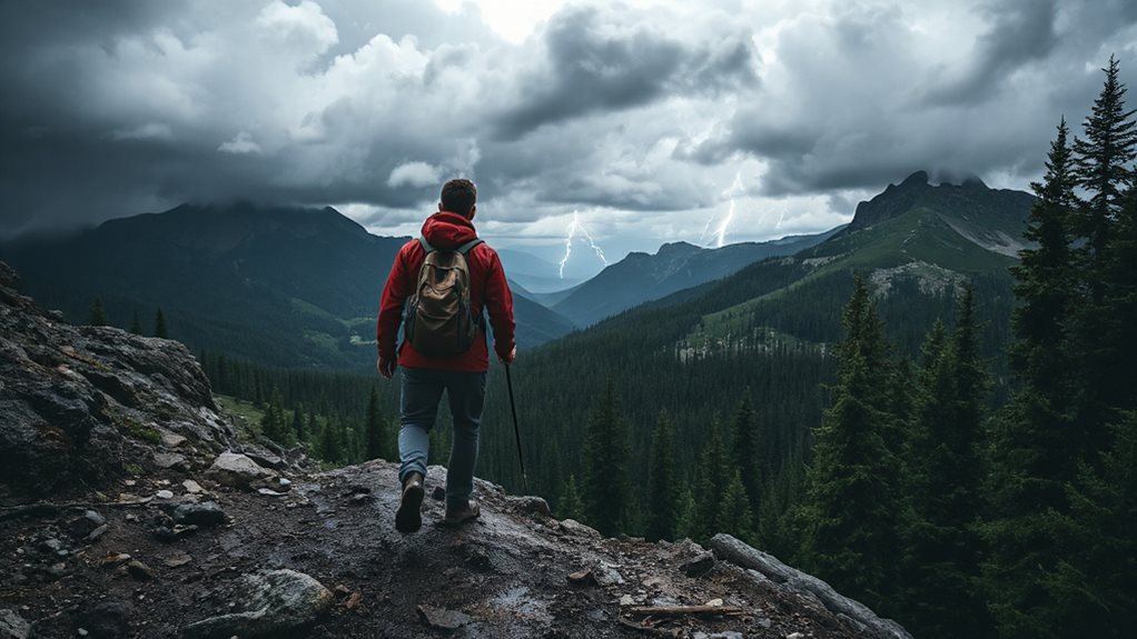 forested low ground protects from lightning