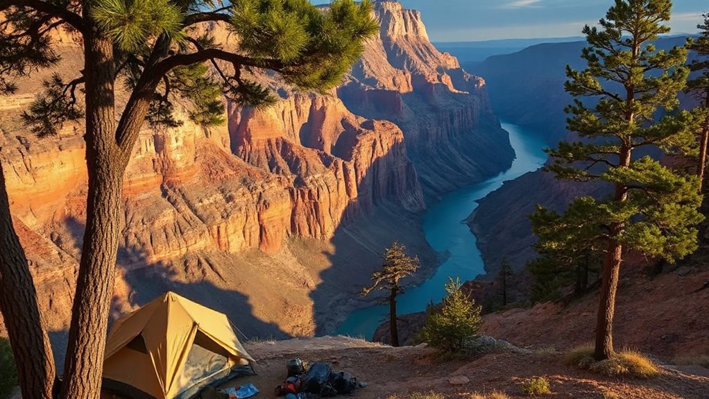 grand canyon rim and river camping opportunities