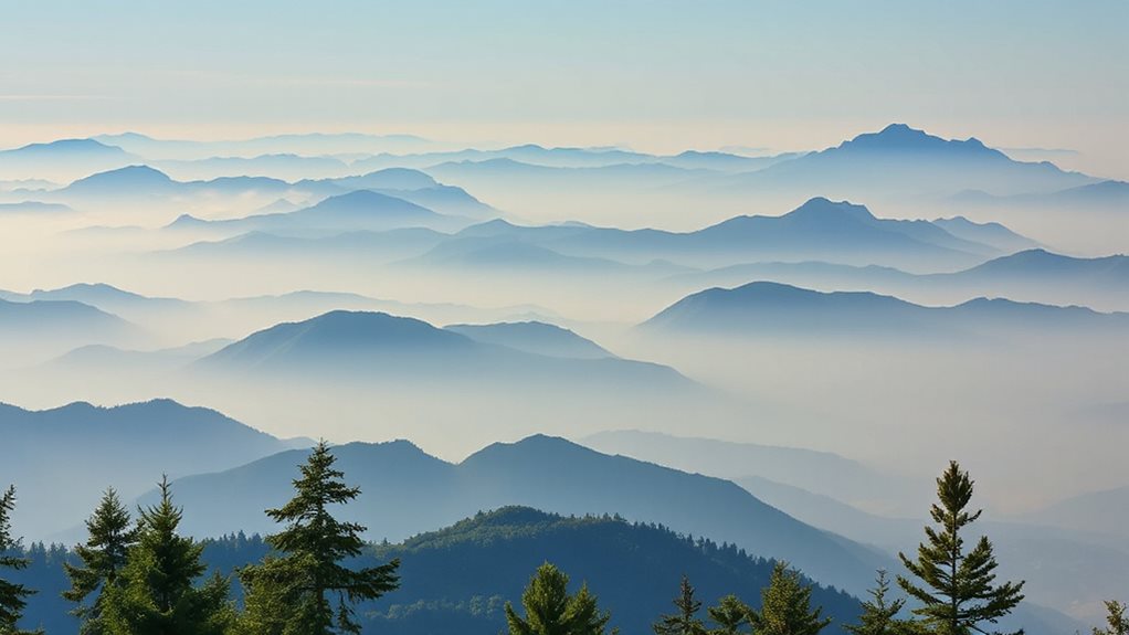 humidity and pollution intensify distant blue glare