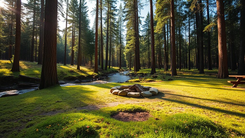 level well drained campsite selection