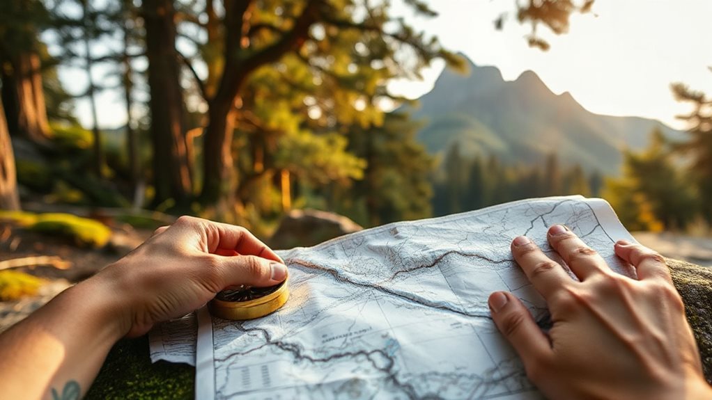 map and compass triangulation with landmarks