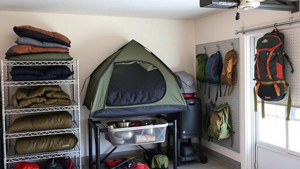 properly store camping gear at home