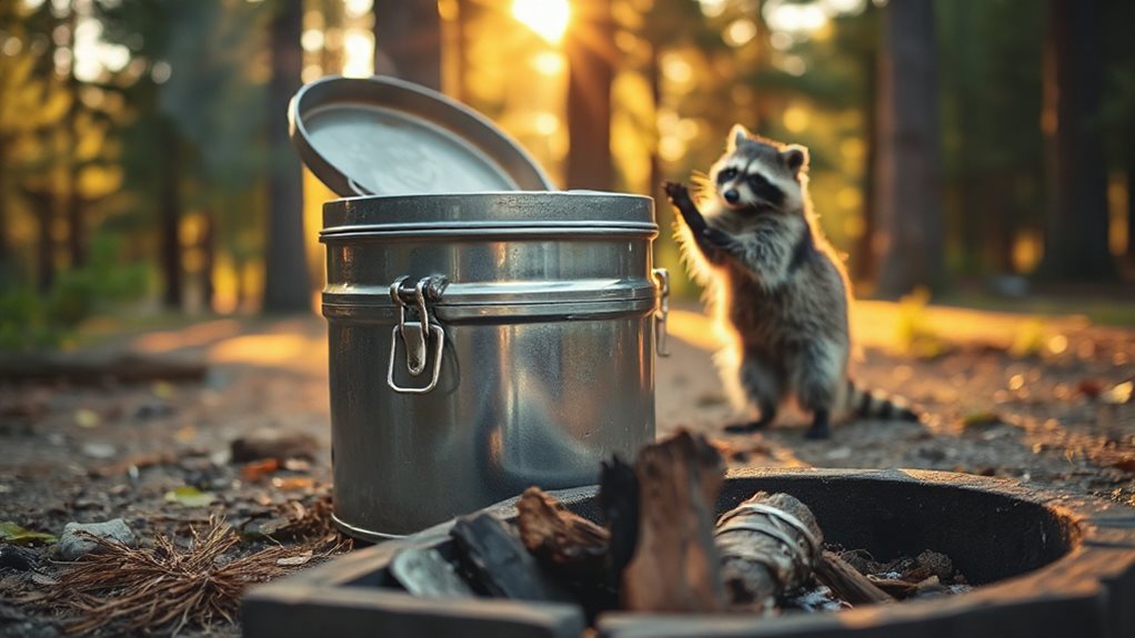 raccoon proof campsite with barriers