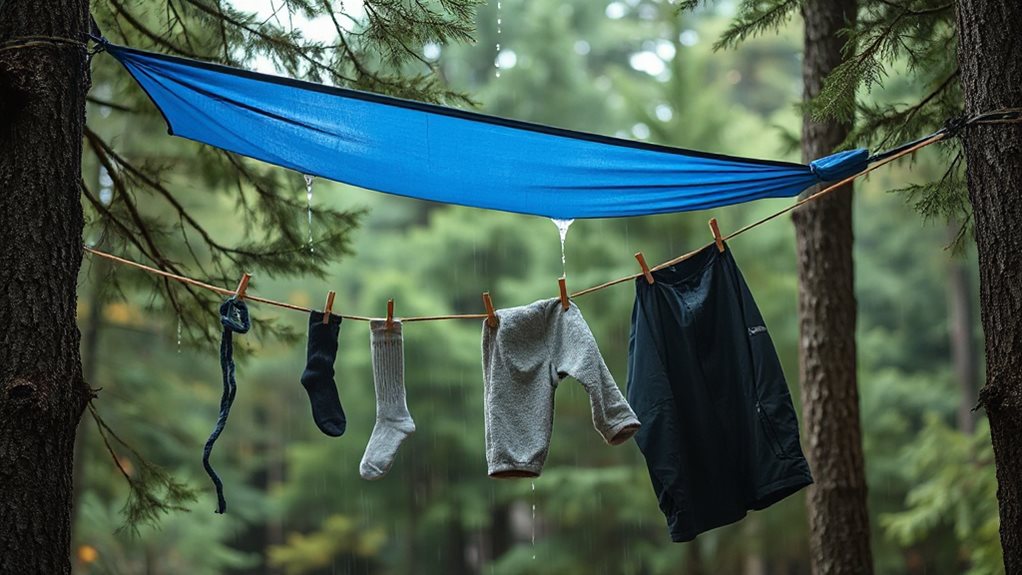 rain proof clothesline setup indoors outdoors