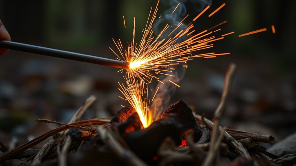 sparks tinder pressure ember