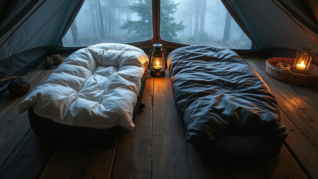 synthetic vs down camping sleeping bags