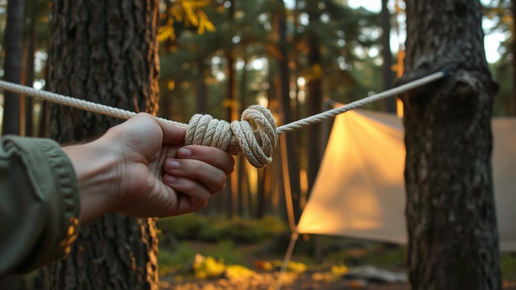 taut line hitch adapts securely