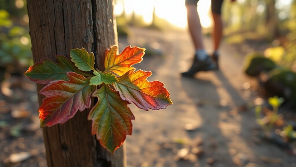 three leaf poison oak glossy red hairy