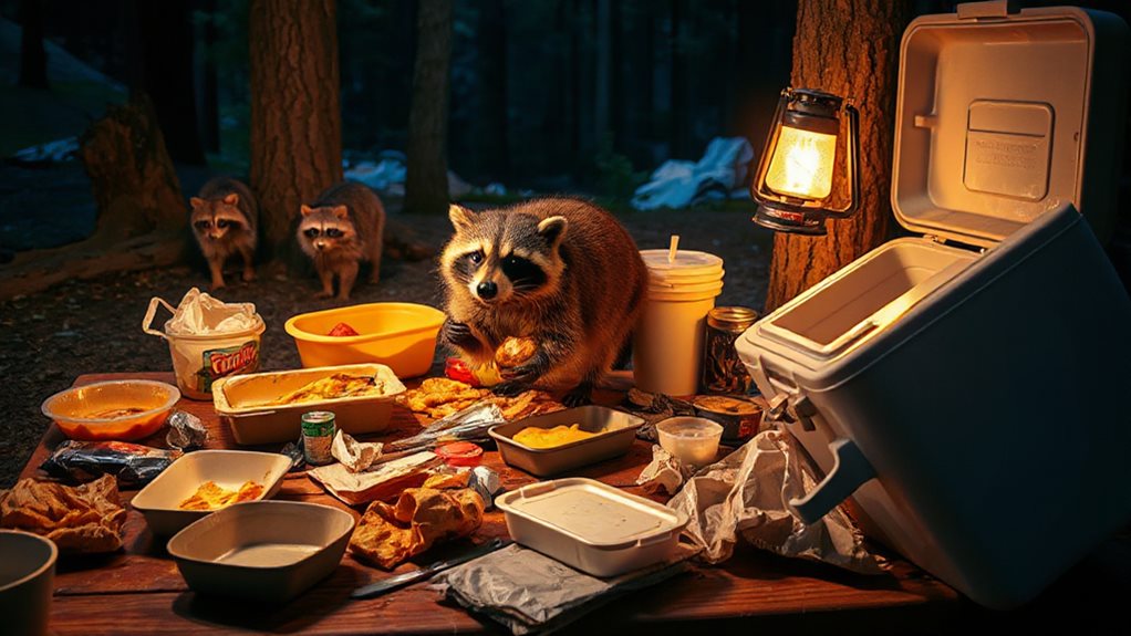 unsecured food attracts raccoons