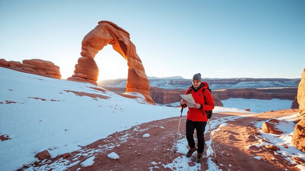 winter hiking layered gear microspikes