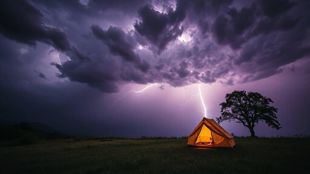 avoid camping in thunderstorms