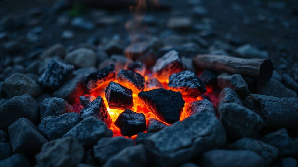 dry hardwood coals retain heat