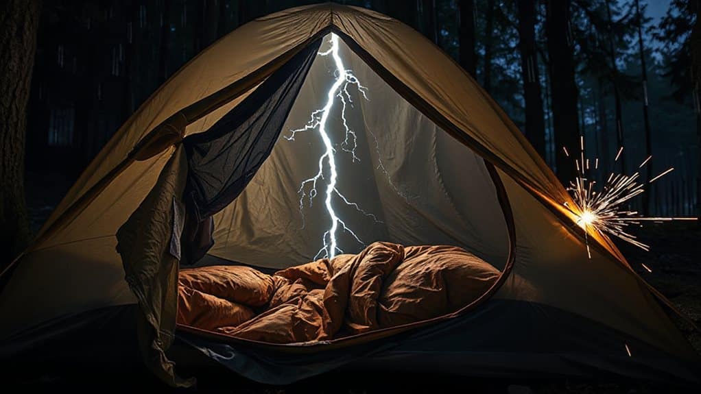 lightning can destroy tent gear