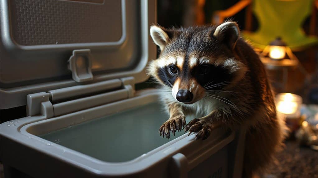 raccoons open unlocked coolers easily