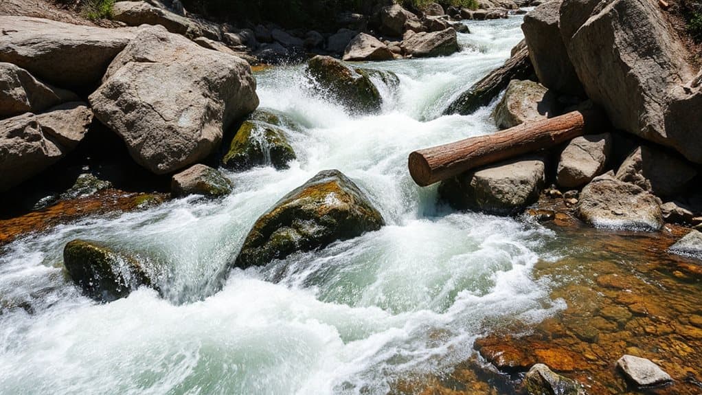 river rapids whitewater over rocks