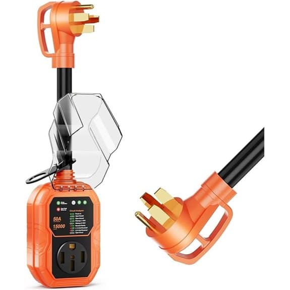 RV Surge Protector 50A 15000J Waterproof Plug & Play
