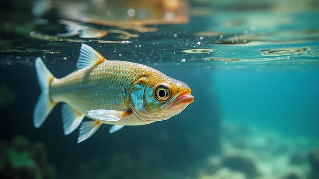 fish detect lines visually