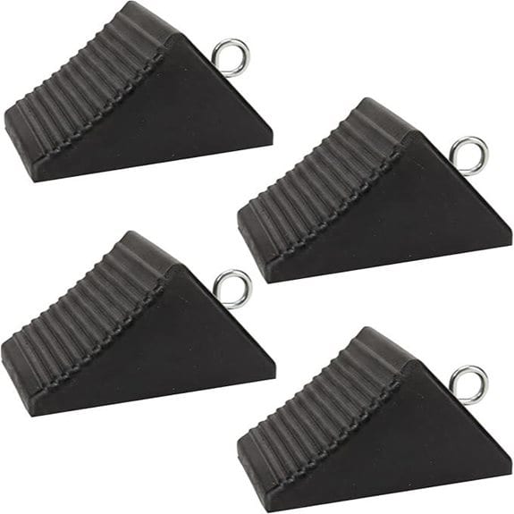 Heavy Duty Rubber Wheel Chocks (4 Pack)