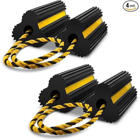ROBLOCK Heavy-Duty Rubber Wheel Chocks (4 Pack)
