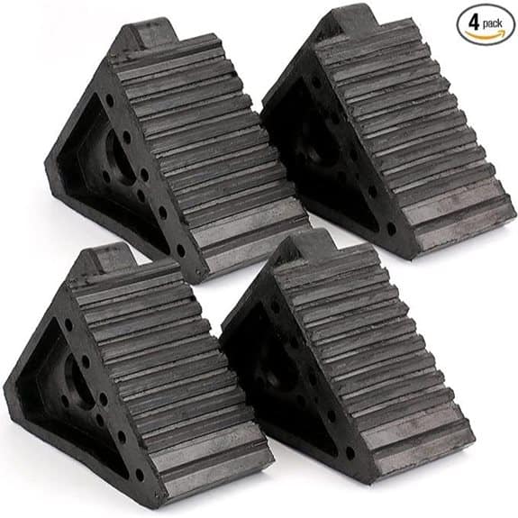 Fasmov 4 Pack Heavy Duty Rubber Wheel Chocks