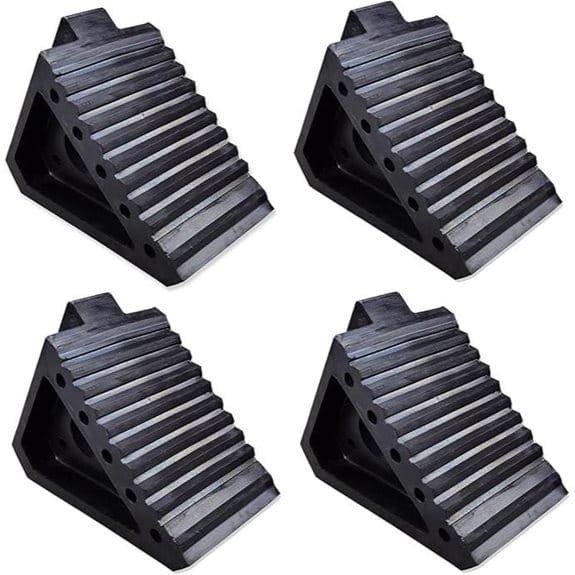 HOXWELL Heavy Duty Rubber Wheel Chocks (4 Pack)