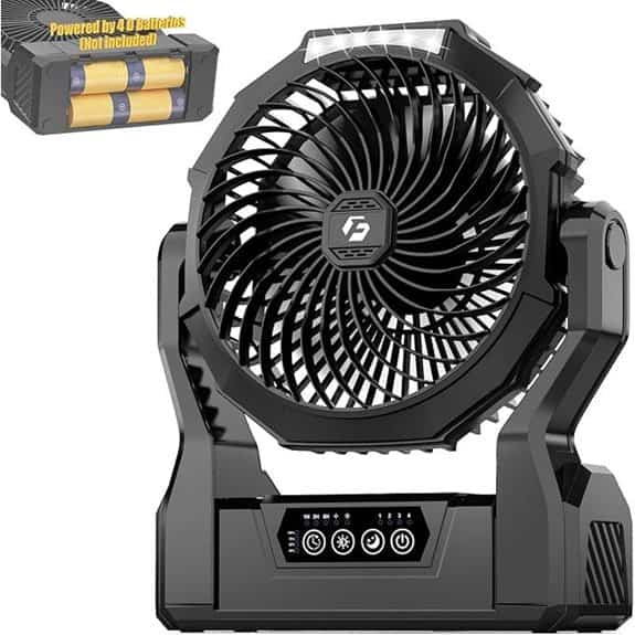 Battery Operated 2-in-1 Portable Camping Fan