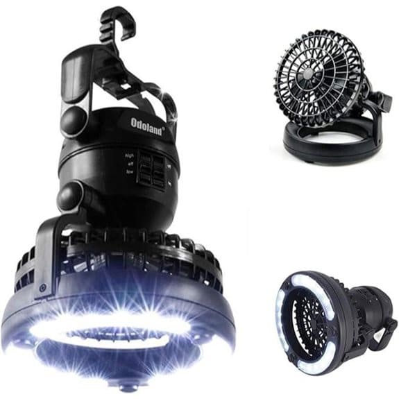 Odoland Portable LED Camping Lantern with Ceiling Fan - Hurricane Emergency