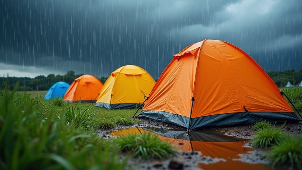 proper tent rain setup
