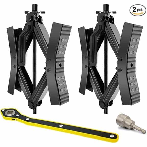 RV Wheel Chock Stabilizer Set with Wrench