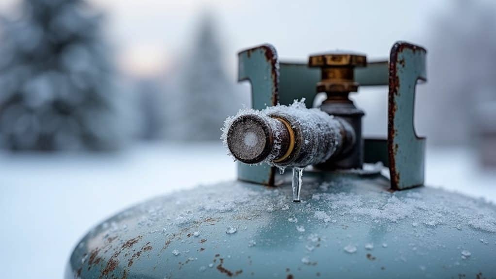 signs of propane freezing