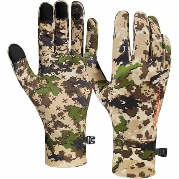 BASSDASH Unisex Fleece Camo Hunting Gloves with Touchscreen